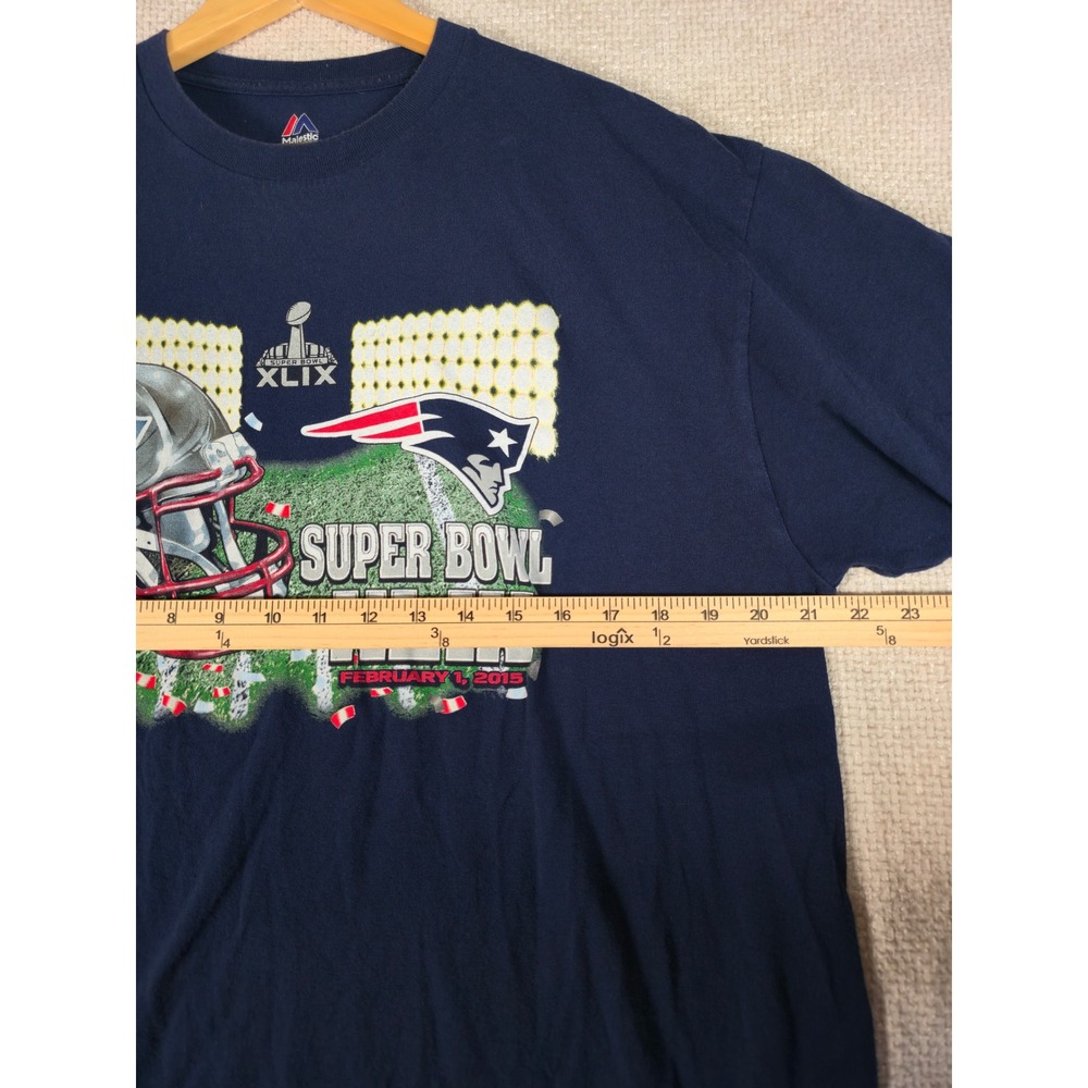 Majestic‎ NFL New England Patriots Super Bowl XLIX Champions T Shirt Men's XL - Picture 3 of 7
